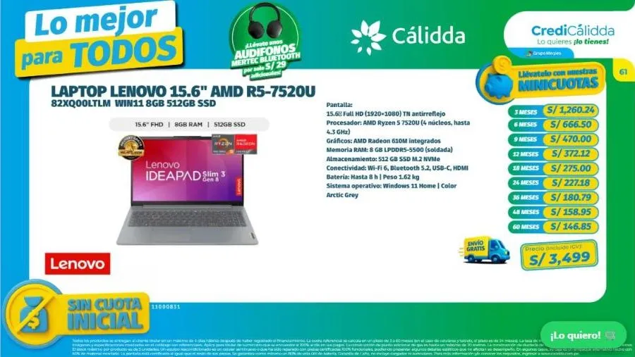Página de producto catálogo CrediCálidda