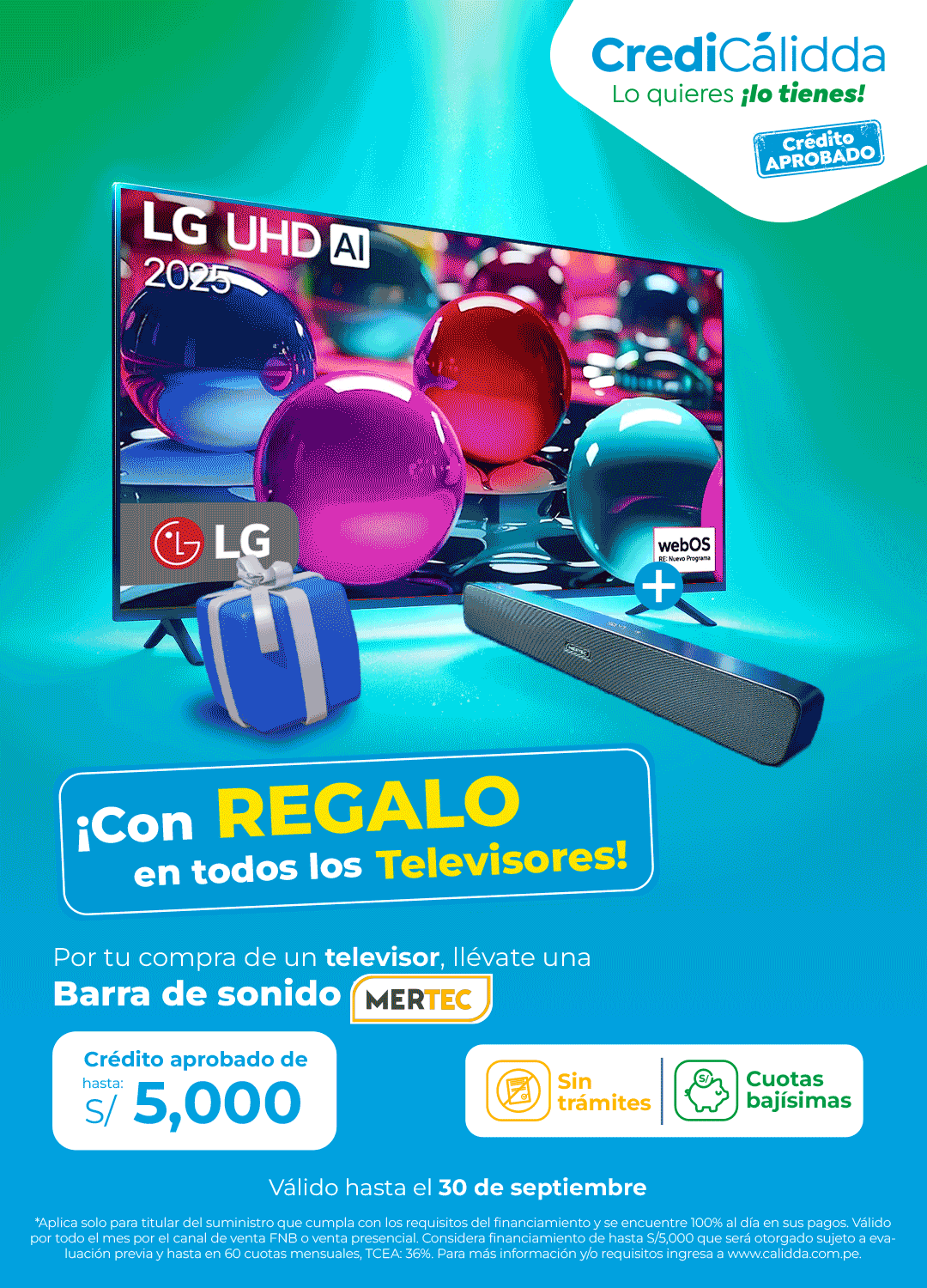 GIF CrediCálidda regalo en televisores