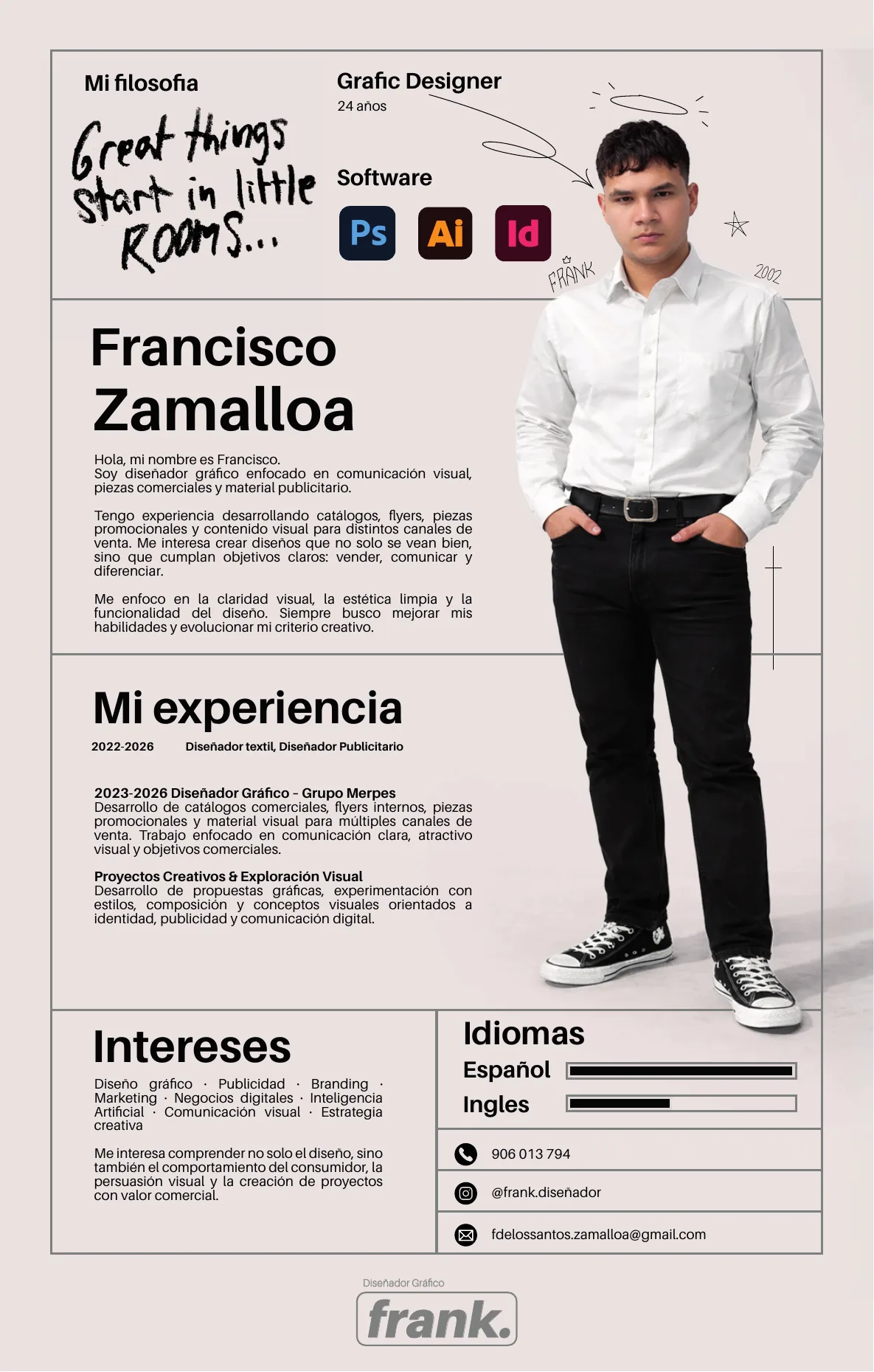 Diseño de marca personal frank.